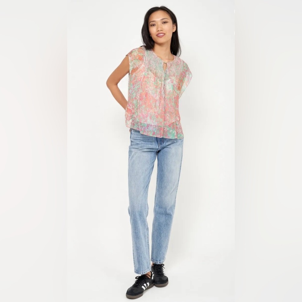Joie Thana Short Sleeve Silk Top, brand new with tag, size S
